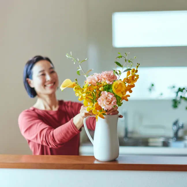 B　数種のお花をミックス