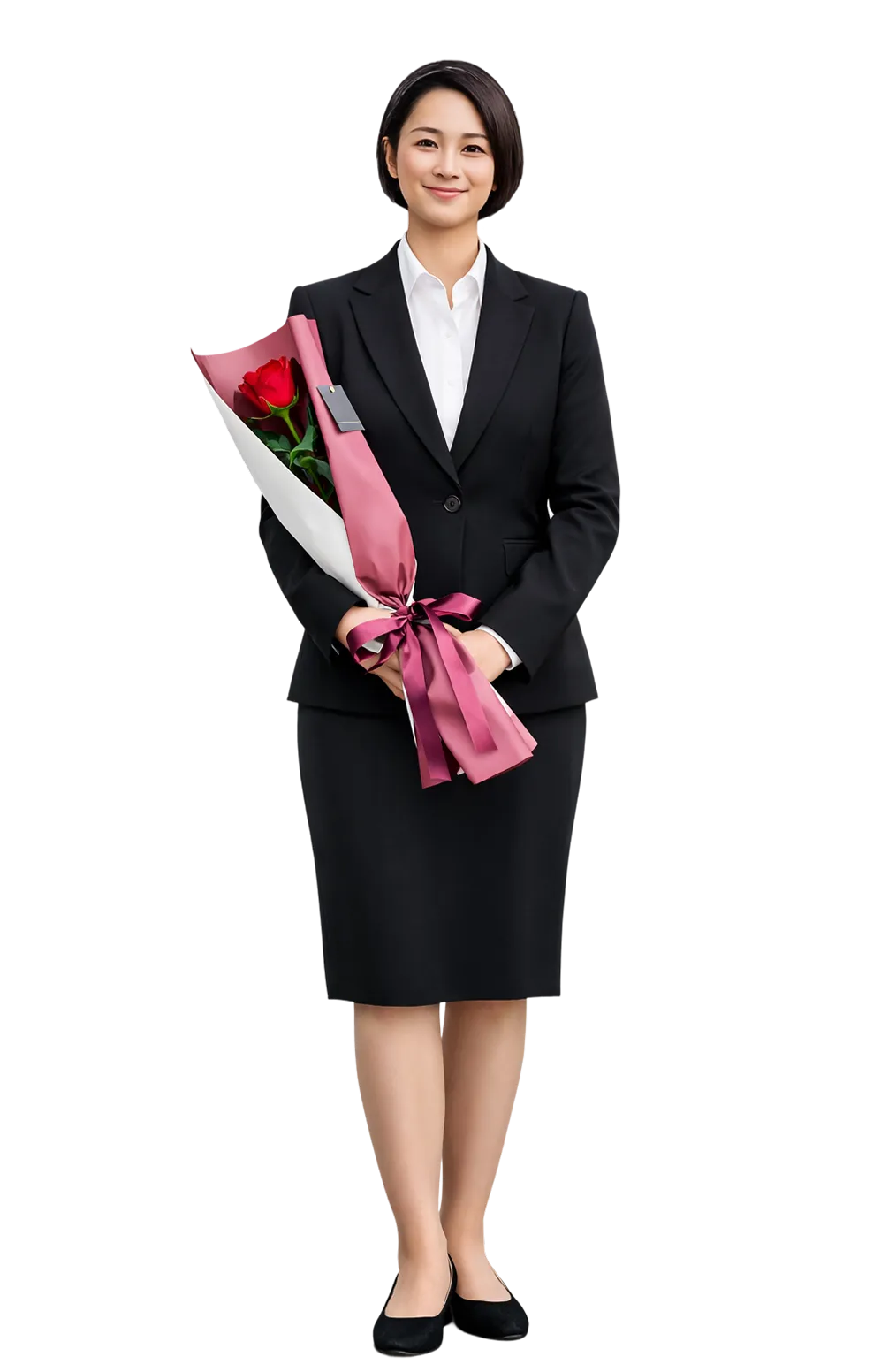花束を持っている女性